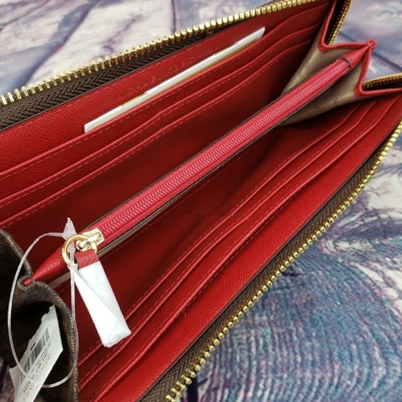 Michael Kors Jet Set Logo LG Wallet Brown - Picture 4 of 6